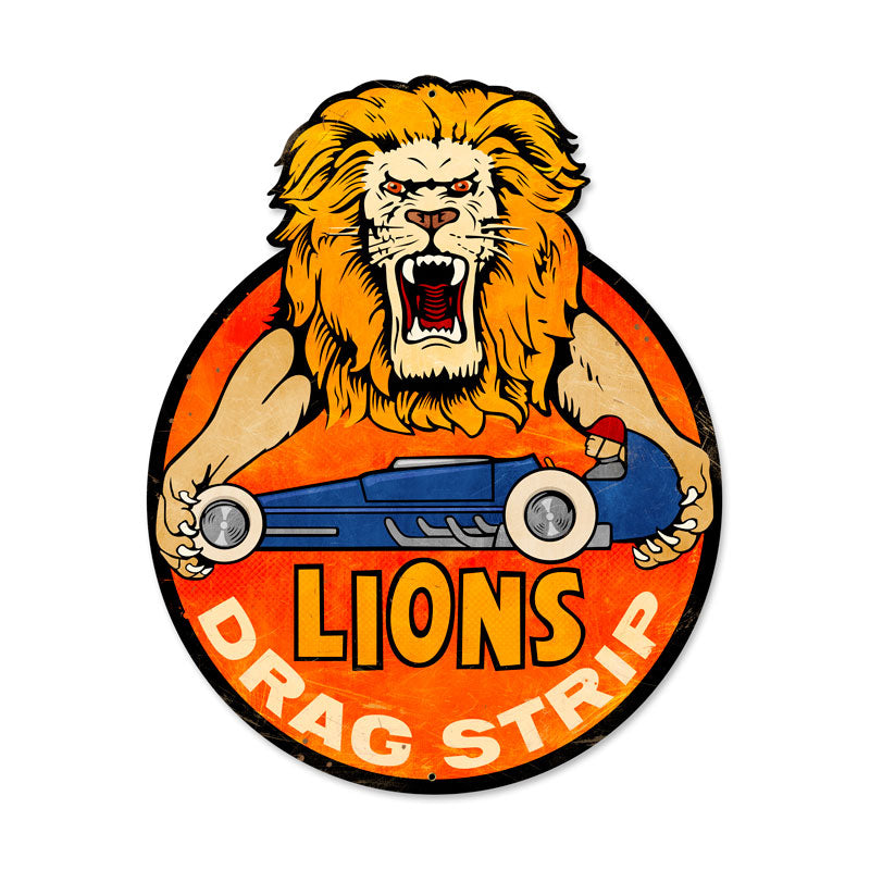 PS094 - LIONS DRAG STRIP VINTAGE SIGN
