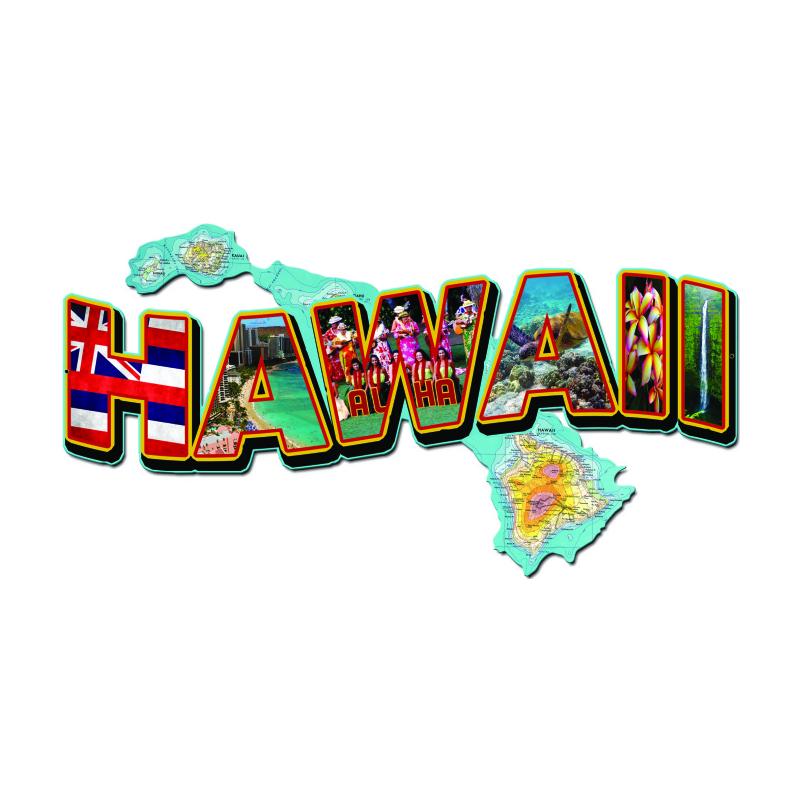 Hawaii Landmarks Vintage Sign