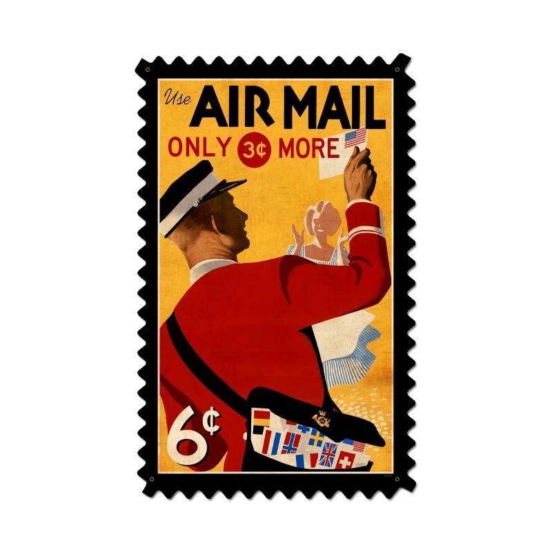 Air Mail Postage Stamp Vintage Sign