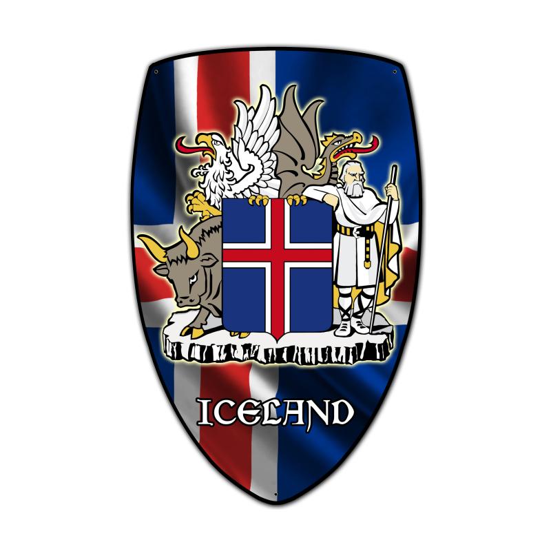 Iceland Shield Vintage Sign