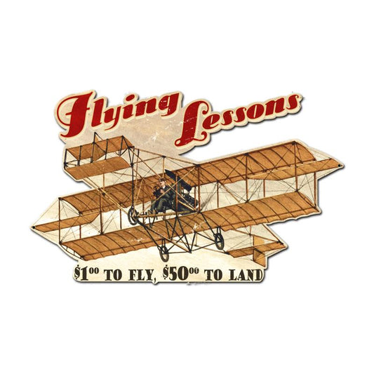 Flying Lessons Vintage Sign