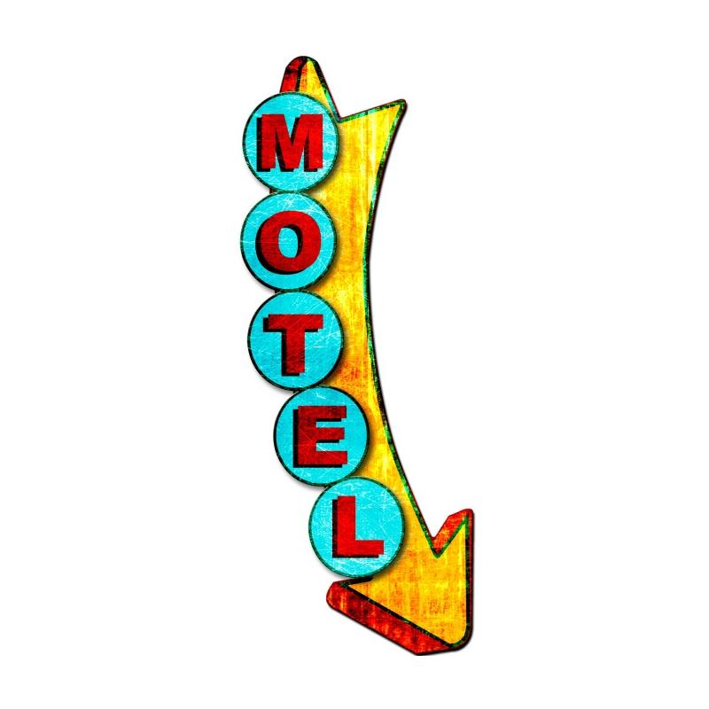 3-D Motel  Metal Display Vintage Sign