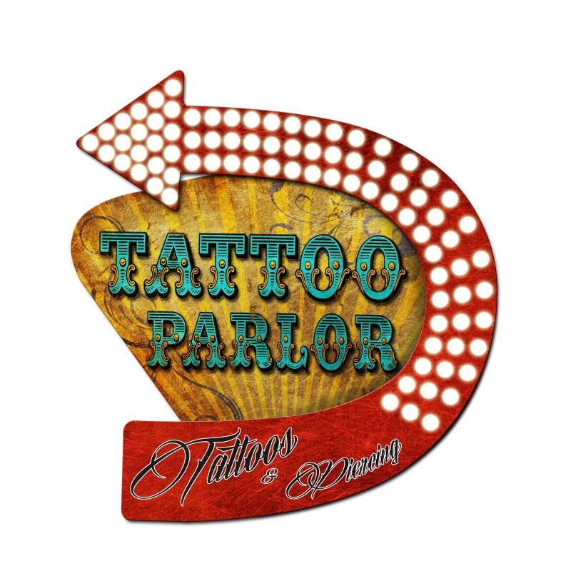 3-D Tattoo Parlor   Vintage Sign