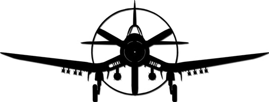Corsair Plane Silhouette Vintage Sign