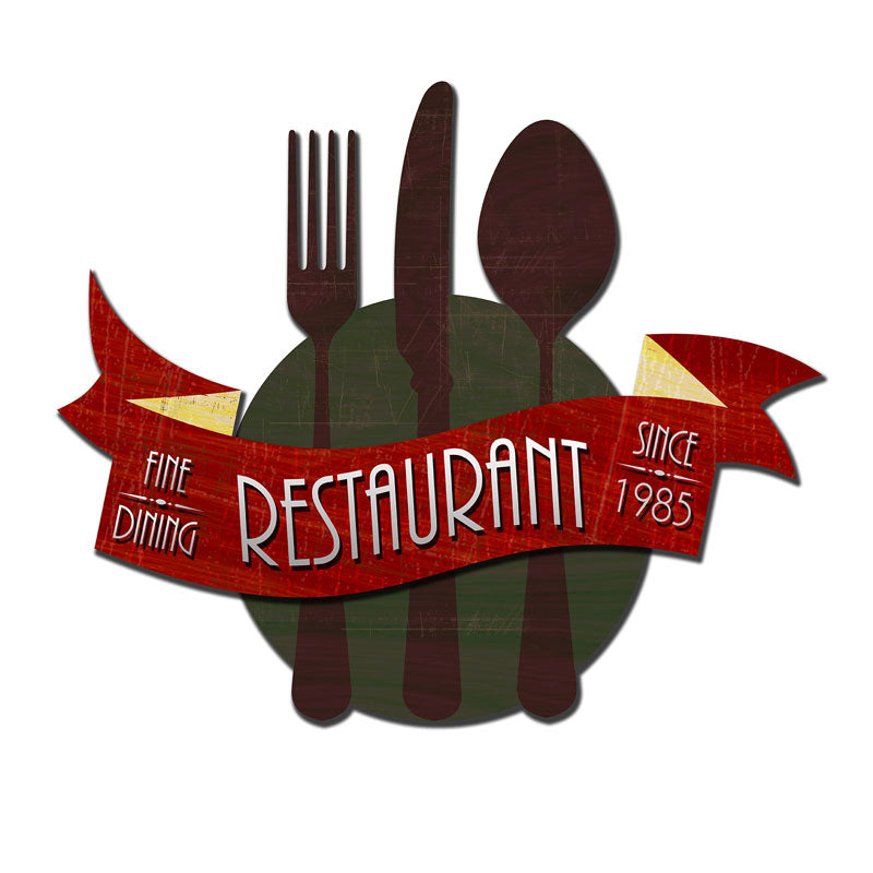 3-D Fine Restaurant  Vintage Sign