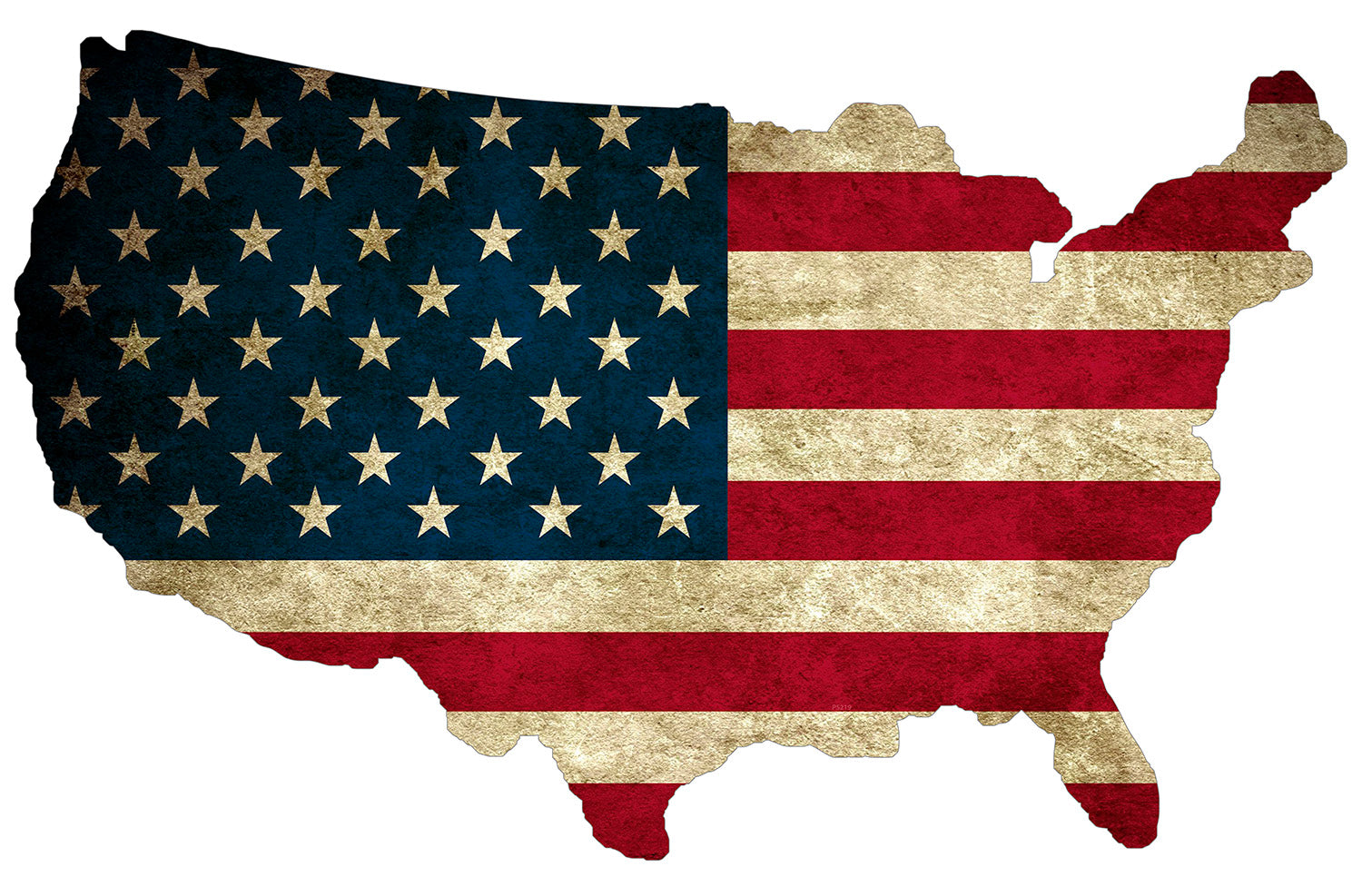 USA FLAG MAP PLASMA SHAPE Vintage Sign