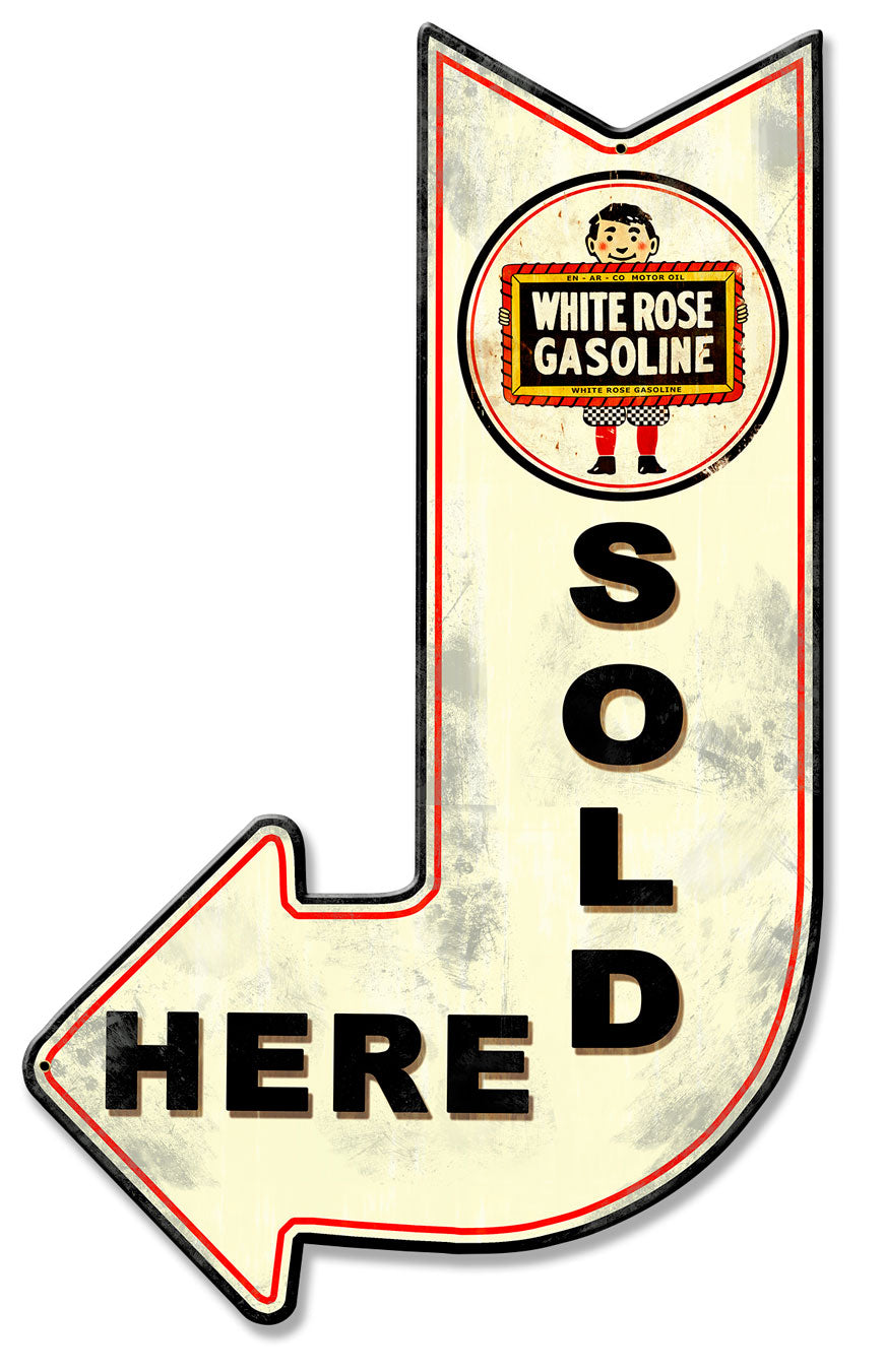 White Rose Sold Here Arrow