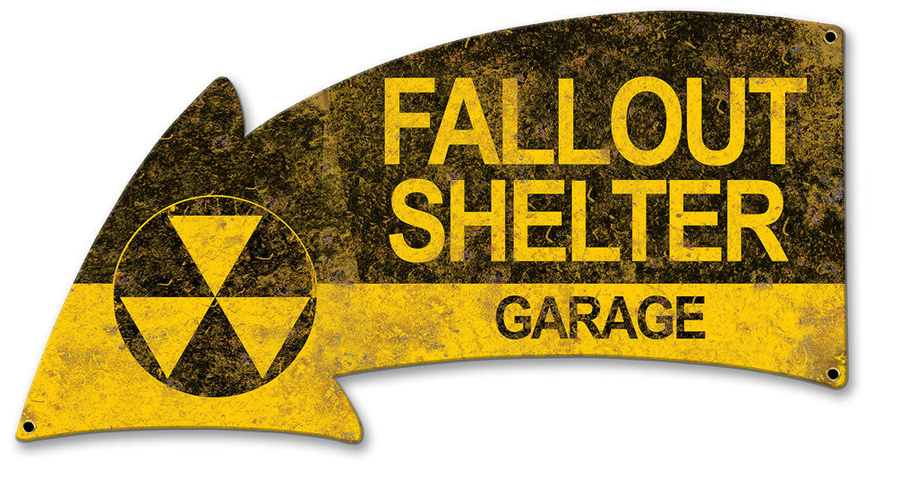 Fallout Shelter Garage Arrow Vintage Sign