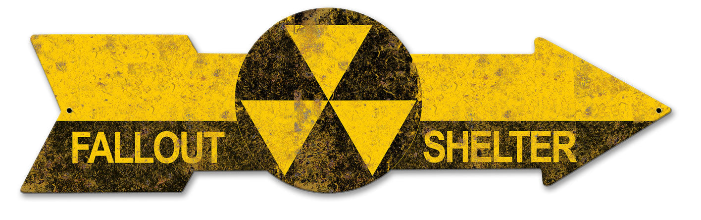 Fallout Shelter Circle Arrow Vintage Sign