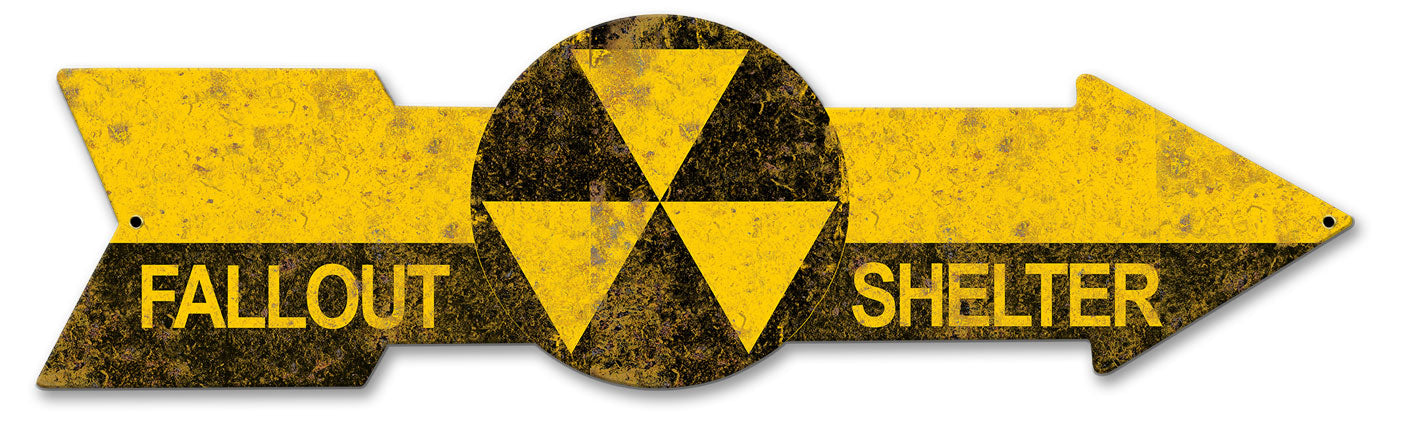 Fallout Shelter Circle Arrow Vintage Sign