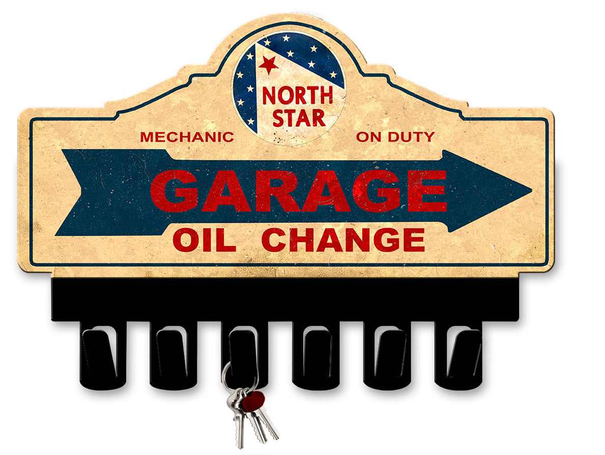 North Star Gasoline Key Hanger Vintage Sign