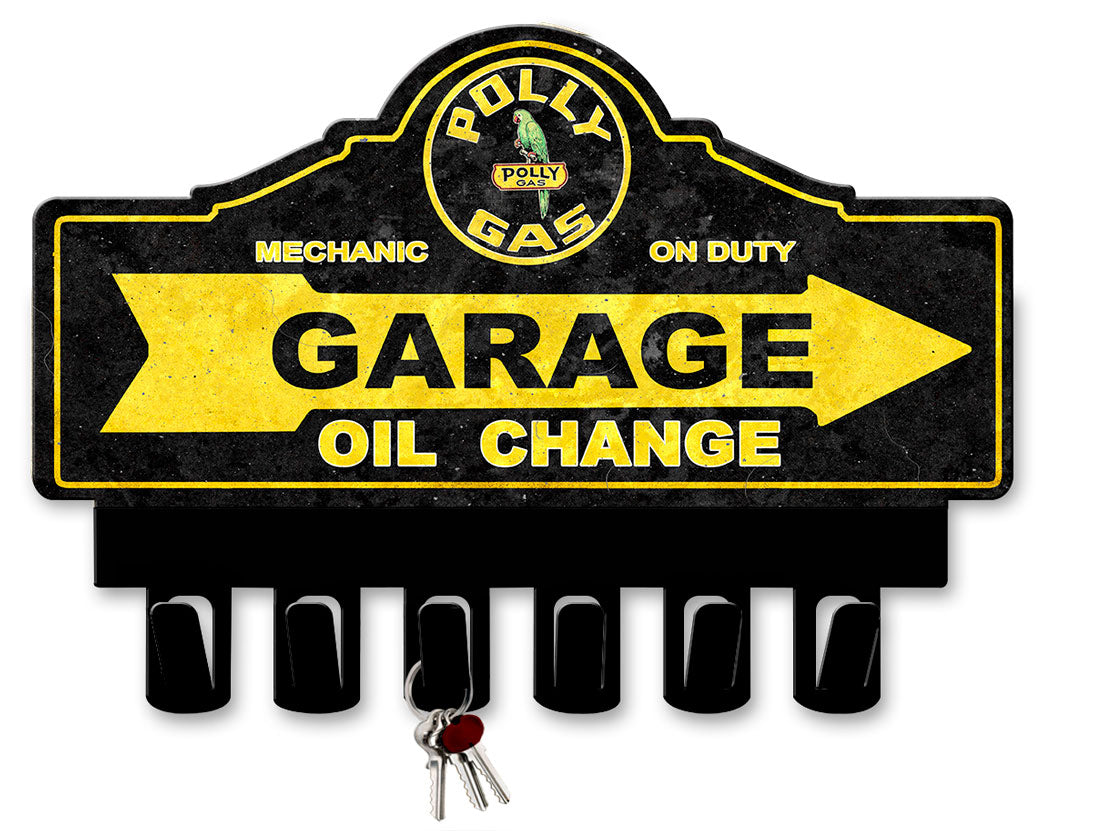 Polly Gasoline Key Hanger Vintage Sign