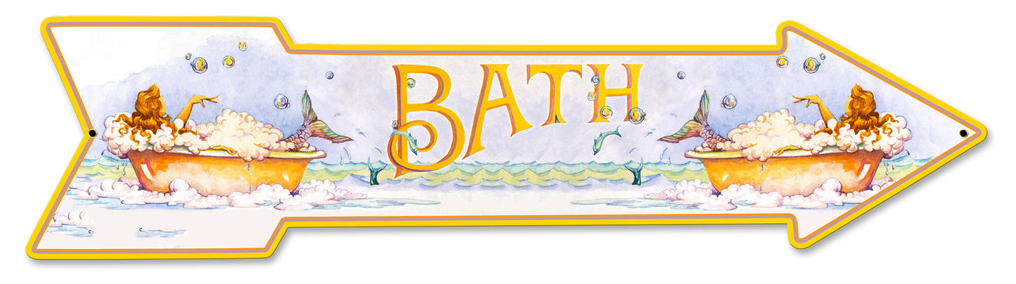 Mermaid Bath Arrow Vintage Sign