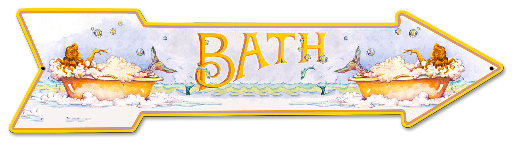 Mermaid Bath Arrow Vintage Sign