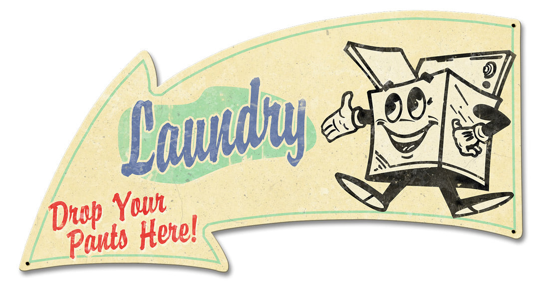 Laundry Arrow Grunge Vintage Sign