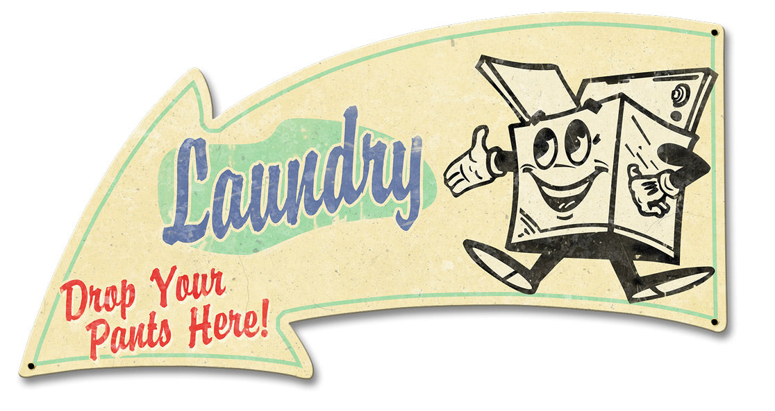 Laundry Arrow Grunge Vintage Sign