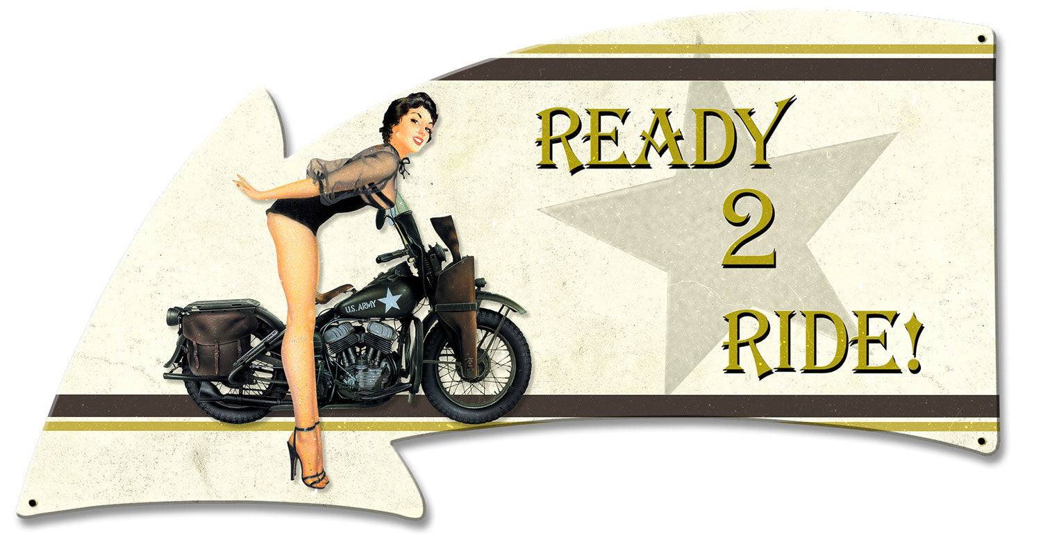 Ready 2 Ride Grunge Vintage Sign