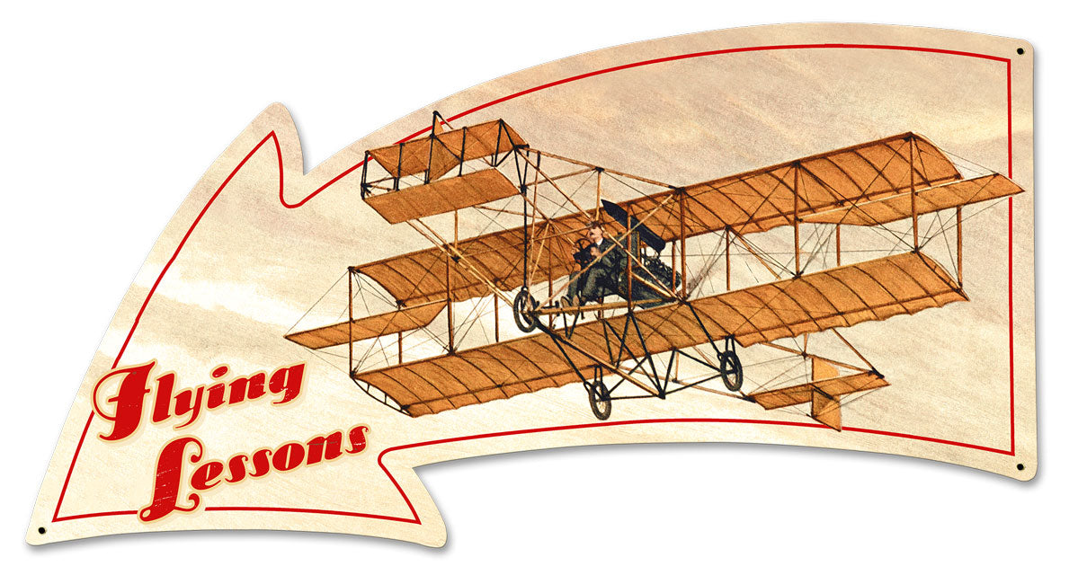 Flying Lessons Arrow Vintage Sign