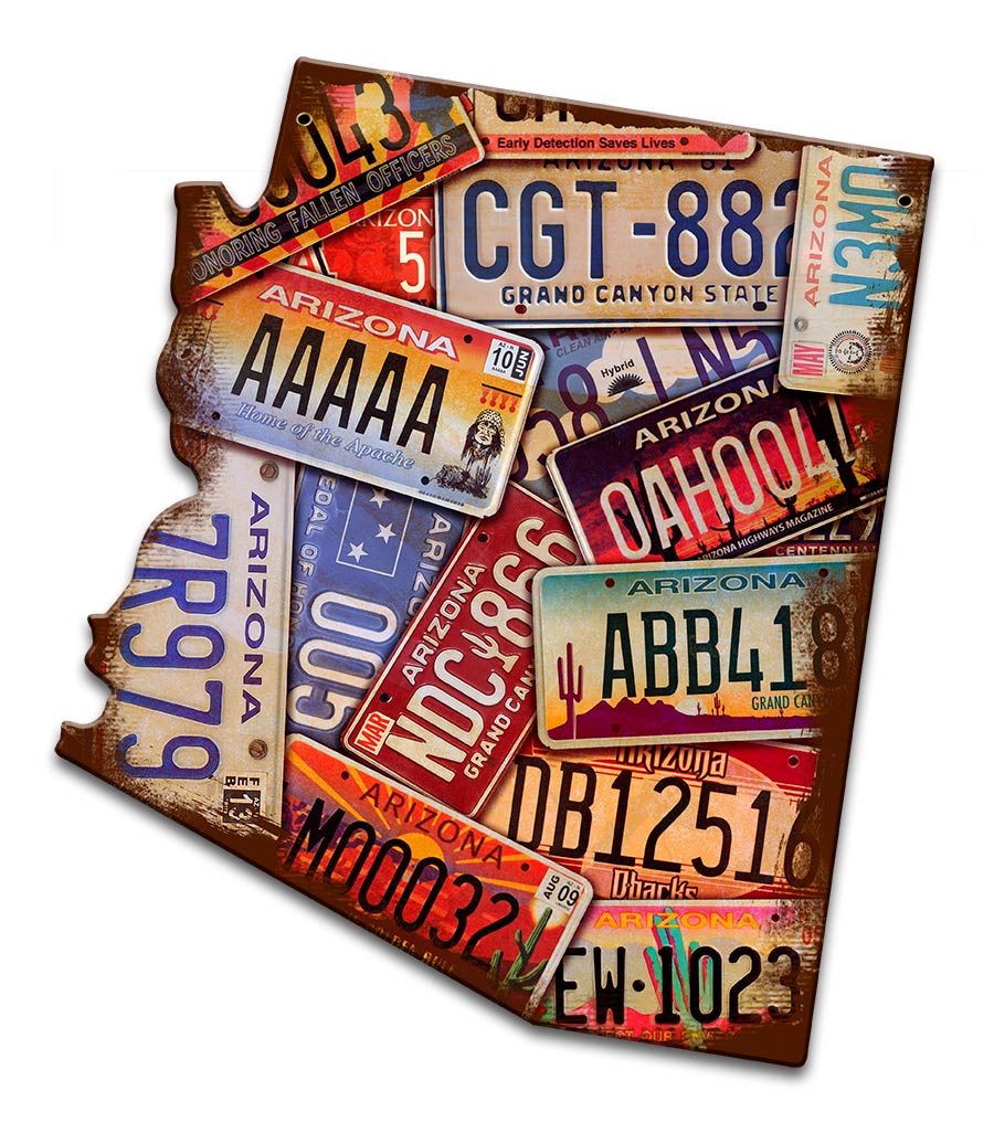 Arizona License Plates Vintage Sign