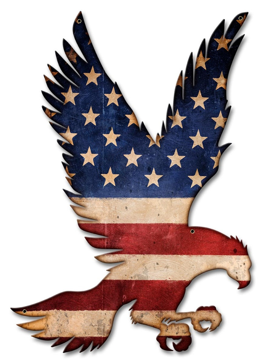 American Flag Flying Eagle