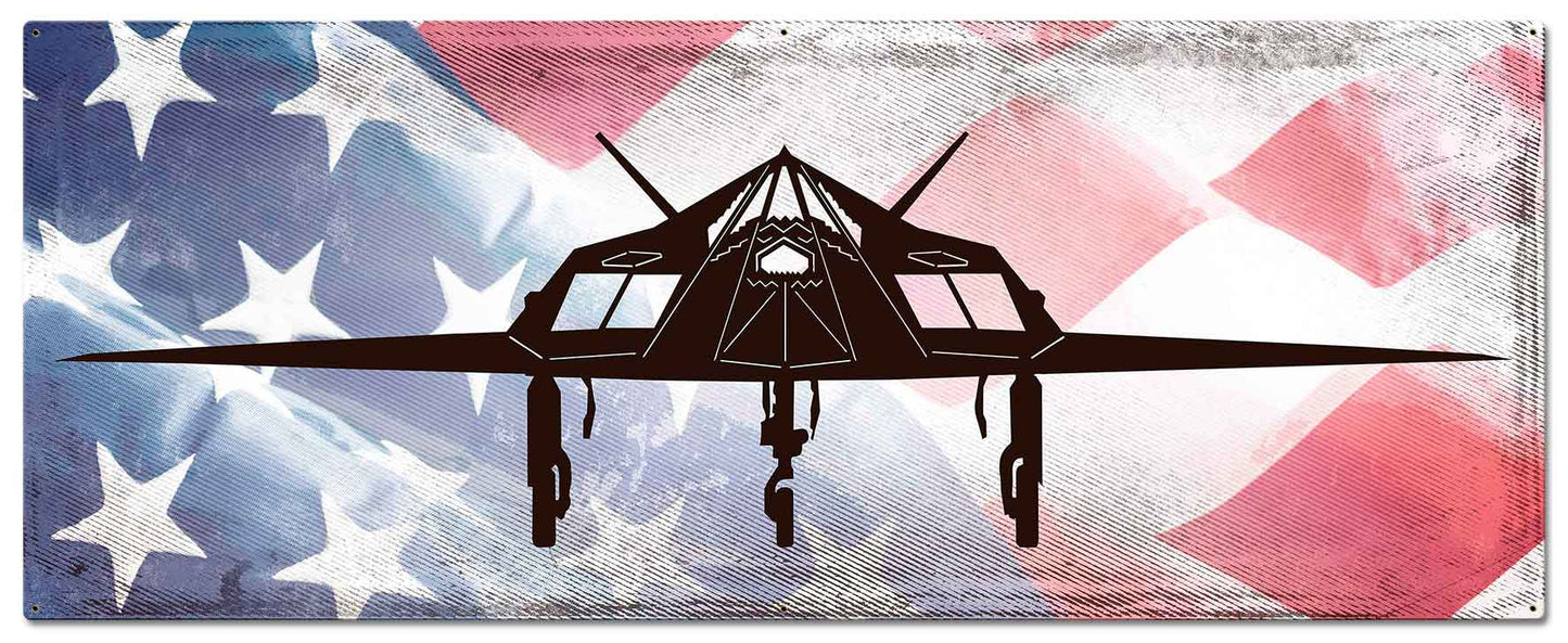 Planes F117 Stealth Fighter American Flag