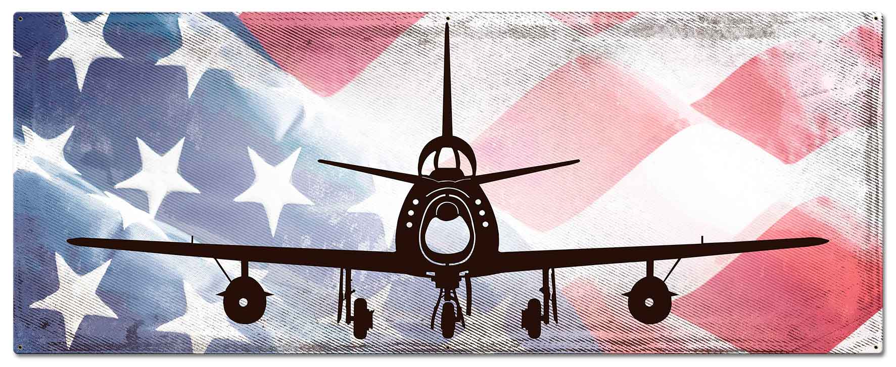 Planes F86F Sabre American Flag