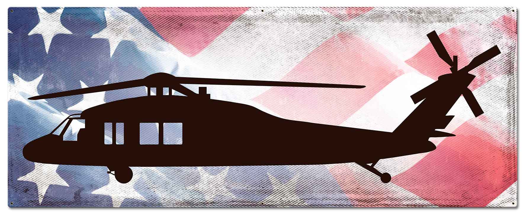 Planes H-60 Helicopter American Flag