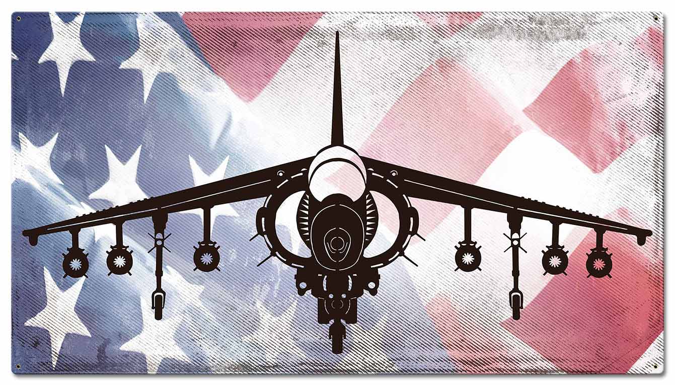 Planes Harrier American Flag