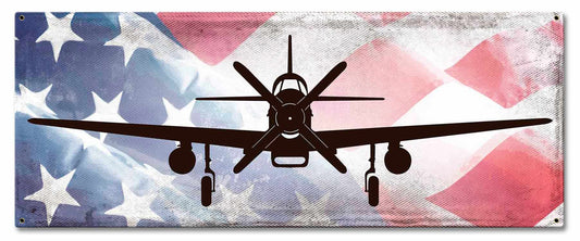 Planes P-51 Mustang American Flag