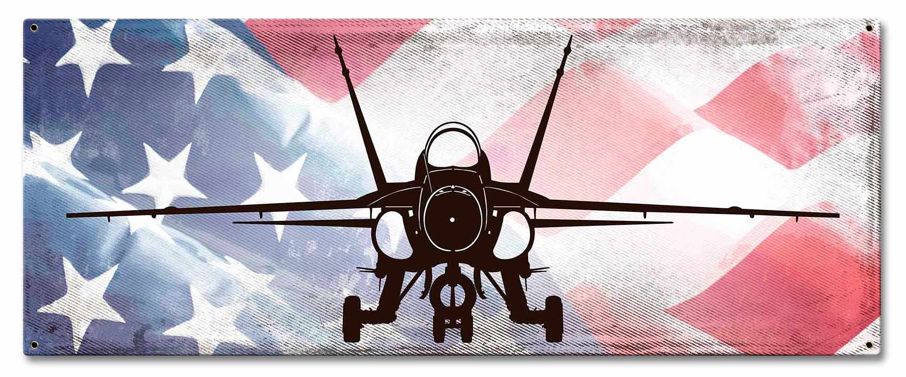 Planes FA18 Hornet American Flag