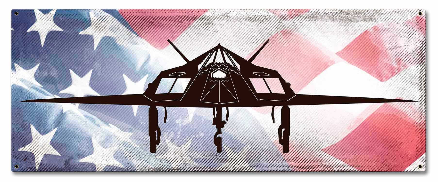 Planes F117 Stealth Fighter American Flag