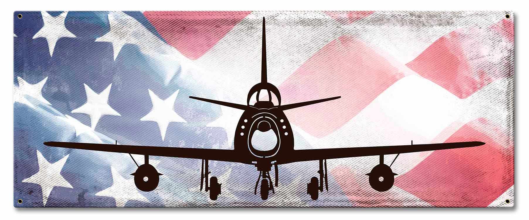 Planes F86F Sabre American Flag