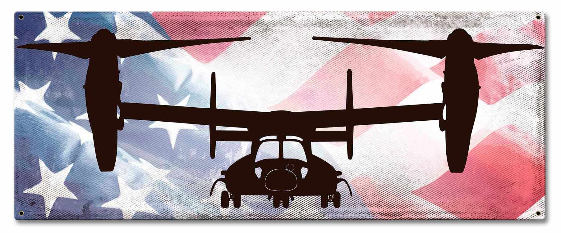 Planes V22 Osprey American Flag