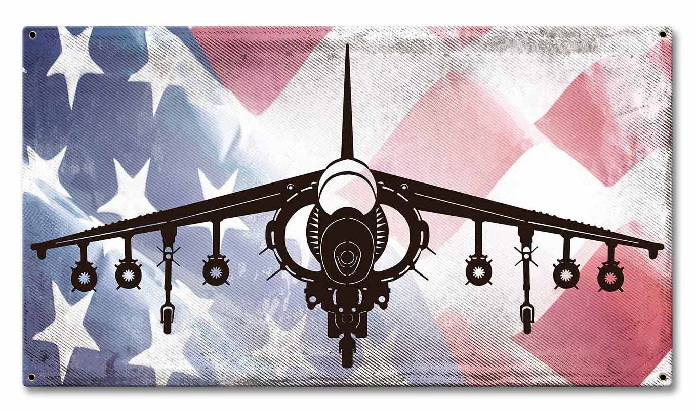 Planes Harrier American Flag