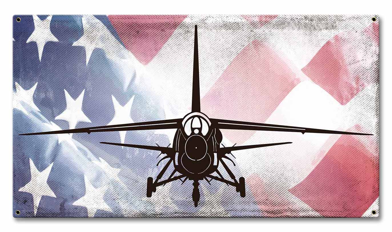 Planes F-8J Crusader American Flag
