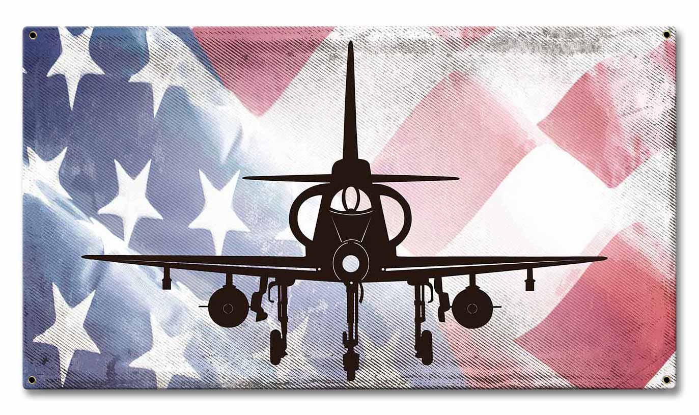 Planes A-4F Seahawk American Flag
