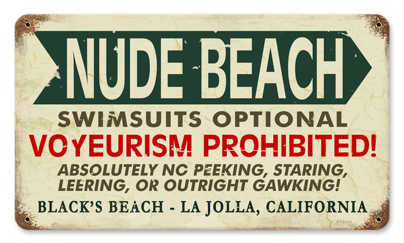 Black's Nude Beach Vintage Sign
