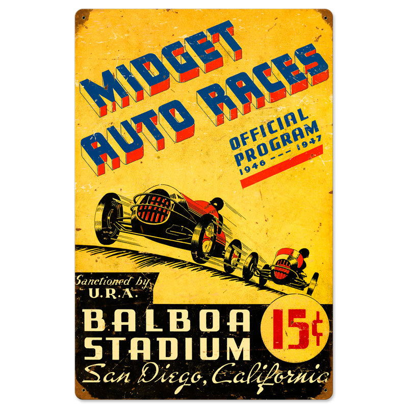 San Diego Midget Races Vintage Sign