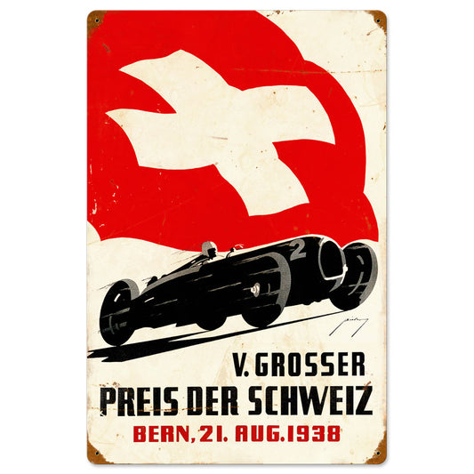 Swiss Car Race Vintage Sign