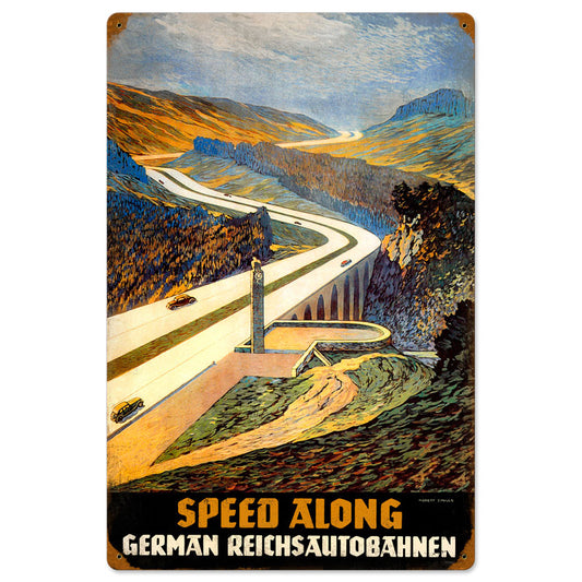 Reichsautobahn Speed Along Vintage Sign