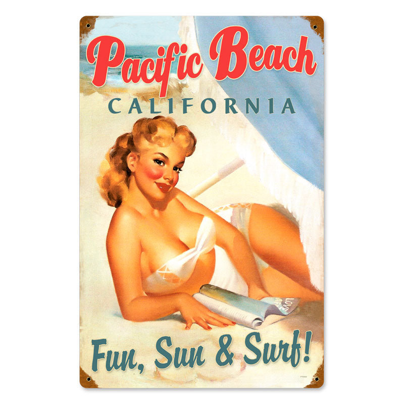 Pacific Beach Pinup Vintage Sign