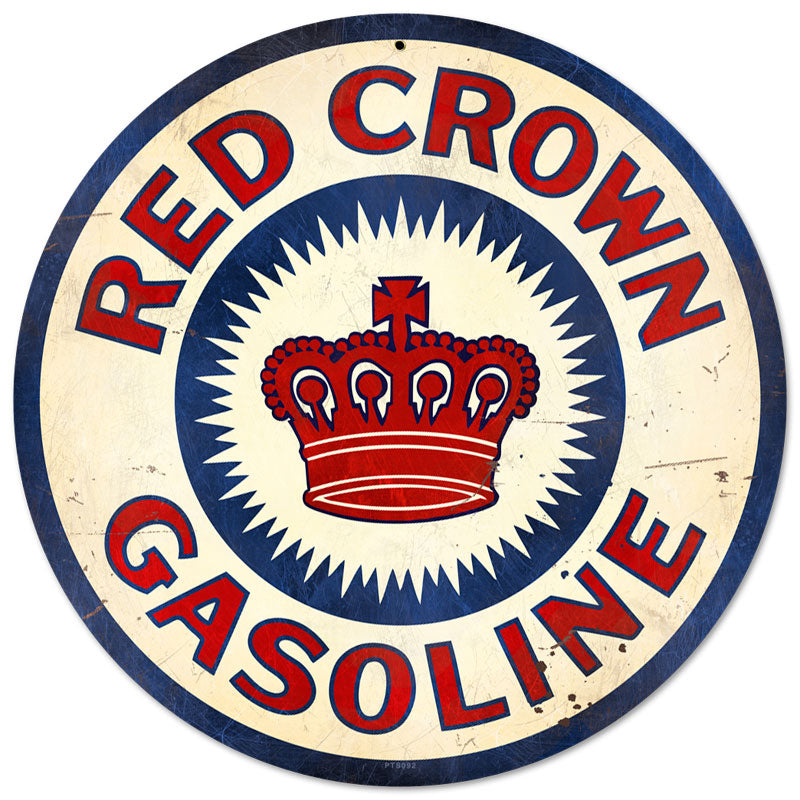 Red Crown Gasoline Vintage Sign
