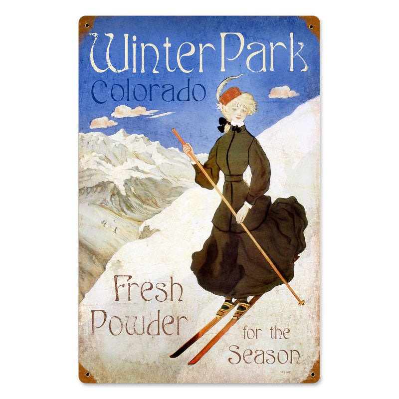 Ski Winter Park Vintage Sign