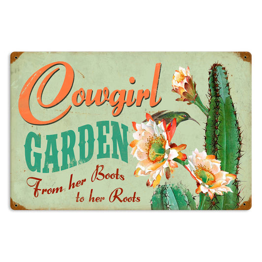 Cowgirl Garden Vintage Sign