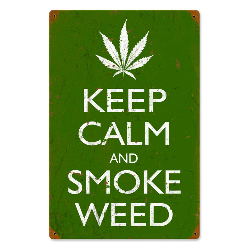 Keep Calm And Smoke Vintage Sign
