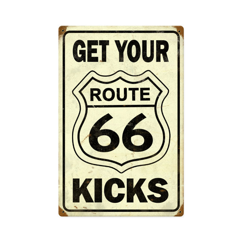 Route 66 Get Your Kicks Vintage Sign