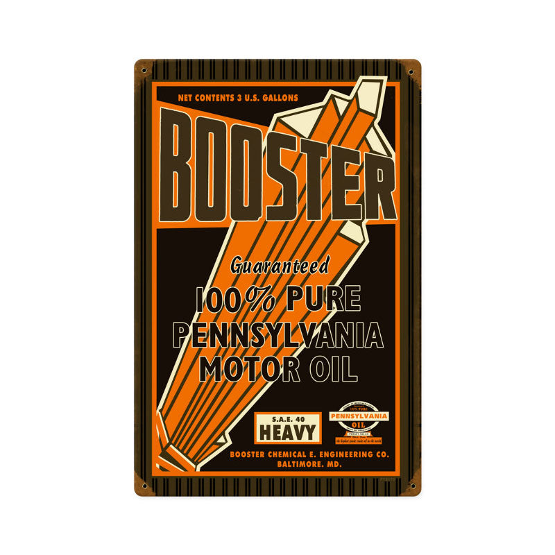 Booster Motor Oil Vintage Sign