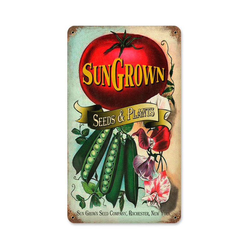 Sun Grown Seeds Vintage Sign