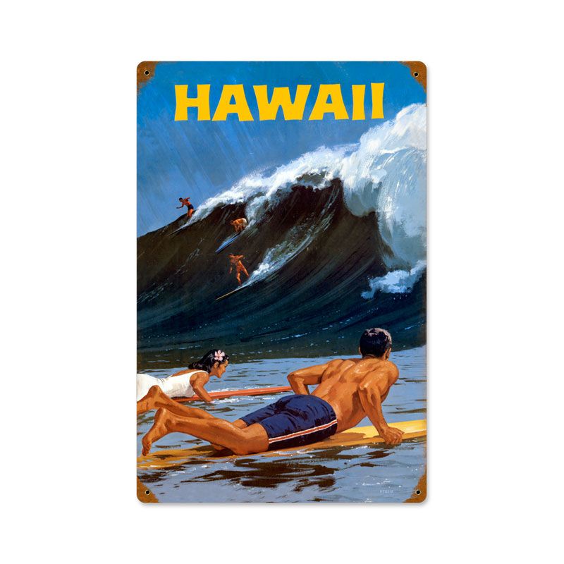 Hawaii Wave Vintage Sign