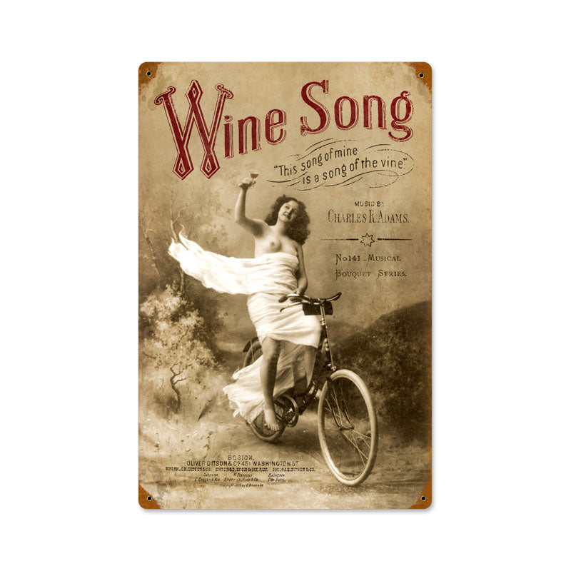 Wine Song Vintage Sign